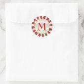 Kerstmis Rode Holly Monogram Envelop Seal Ronde Sticker (Tas)