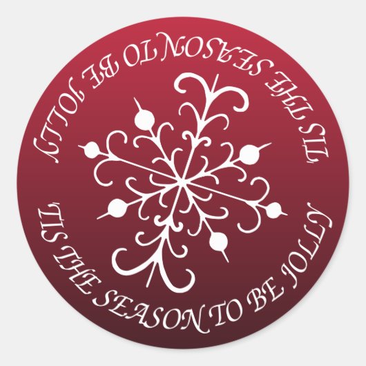Kerstmis Rode Jolly Sneeuwvlok Envelope Stickers (Voorkant)