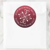 Kerstmis Rode Jolly Sneeuwvlok Envelope Stickers (Tas)