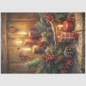 Kerstmis rode kaarsen tissuepapier vakantie (Voorkant)