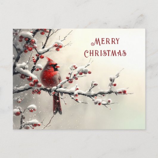 Kerstmis Rode Kardinaal Vakantie Briefkaart (Voorkant)
