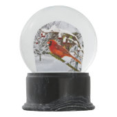 Kerstmis, rode kardinaal, vogel en sneeuw sneeuwbol (Achterkant)