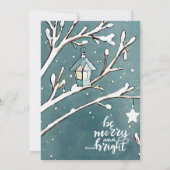 Kerstmis Rode Kardinaal Winter Landschap Feestdagenkaart (Achterkant)