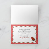 Kerstmis - Rode kardinalen op bijkantoor Feestdagen Kaart (Binnen)