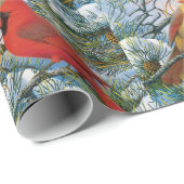 Kerstmis  rode kardinalen sneeuwcadeaus Cadeau Cadeaupapier (Rol Hoek)