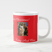 Kerstmis Rode Katten, Afbeelding En Tekst, Aanpass Grote Koffiekop (Rechts)