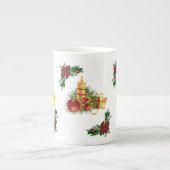 Kerstmis, rode kerstkaars porselein kop (Voorkant)