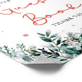 Kerstmis Rode Kerstman Baby Shower Gastboek Handte Poster (Hoek)