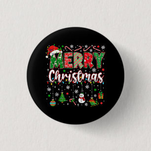 Kerstmis Rode Kerstman Hoed Rendier Kerstman Match Ronde Button 3,2 Cm