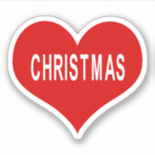 KERSTMIS Rode Liefde Hart Vinyl Sticker (Voorkant)