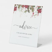 Kerstmis Rode Poinsettia adviesbord Reclamebord Met Voetstuk (Voorkant)