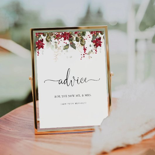 Kerstmis Rode Poinsettia adviesbord Reclamebord Met Voetstuk