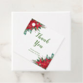 Kerstmis Rode Poinsettia Bloemen Bruiloft Bedankjes Labels (In situ)