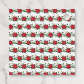 Kerstmis Rode Poinsettia Bloemen Bruiloft Bedankjes Labels (Achterkant)