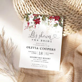 Kerstmis Rode Poinsettia Bridal Douche Uitnodiging