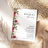 Kerstmis Rode Poinsettia Bridal Douche Uitnodiging