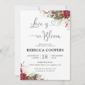 Kerstmis Rode Poinsettia Bridal Douche Uitnodiging (Voorkant)