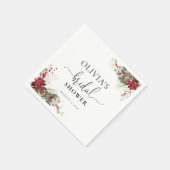 Kerstmis Rode Poinsettia Bruidsfeest Servet (Hoek)