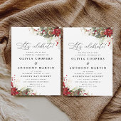 Kerstmis Rode Poinsettia Bruiloft Ceremonie Kaart