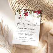 Kerstmis Rode Poinsettia Bruiloft Ceremonie Kaart