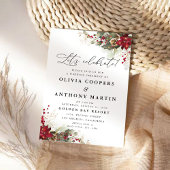 Kerstmis Rode Poinsettia Bruiloft Ceremonie Kaart