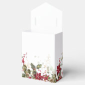 Kerstmis Rode Poinsettia Bruiloft Favor Box Bedankdoosjes (Geopend)