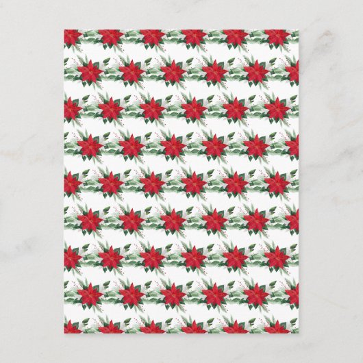 Kerstmis Rode Poinsettia Bruiloft Receptie Informatiekaartje (Achterkant)