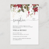 Kerstmis Rode Poinsettia Bruiloft Receptie Informatiekaartje (Voorkant)