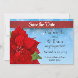 Kerstmis Rode Poinsettia Bruiloft Save The Date