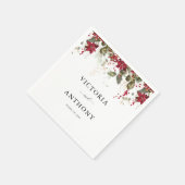 Kerstmis Rode Poinsettia Bruiloft Servetten (Hoek)