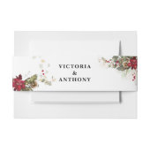 Kerstmis Rode Poinsettia Bruiloft Uitnodigingen Wikkel (Voorkant Voorbeeld)