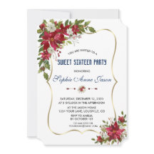 Kerstmis Rode Poinsettia Gouden Sweet Sixteen Fees