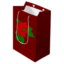 Kerstmis Rode Poinsettia Medium Cadeauzakje