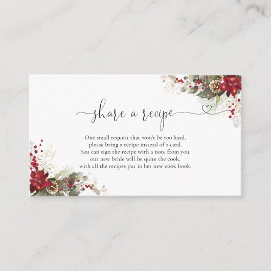 Kerstmis Rode Poinsettia Recept Verzoek Bijlage  (Voorkant)