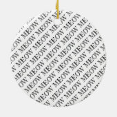 Kerstmis Rode Pootafdruk MEOW Kat NAAM Hulst Fun Keramisch Ornament (Achterkant)