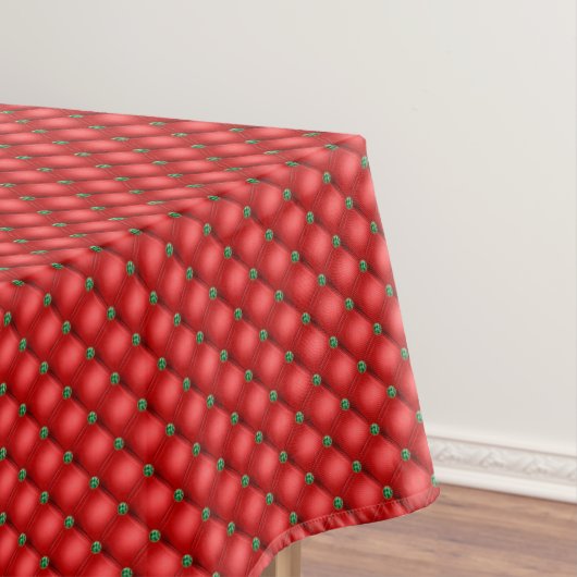 Kerstmis Rode Puffy Quilted Tafelkleed (Voorbeeld)