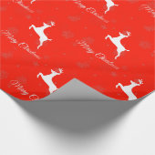 Kerstmis Rode Rendier en Prettig Kerstmis Patroon Cadeaupapier (Hoek)