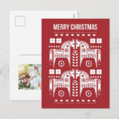 Kerstmis Rode Rendier Scandinavisch Noordse Woud Feestdagenkaart (Voorkant / Achterkant)