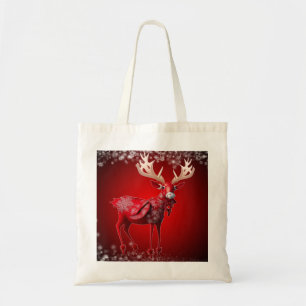 Kerstmis Rode Rendier Sneeuwvlokken Winter Vakanti Tote Bag