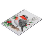 Kerstmis Rode Robin Bird Notitieboek (Linkerzijde)