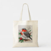 Kerstmis Rode Robin Bird Tote Bag (Achterkant)