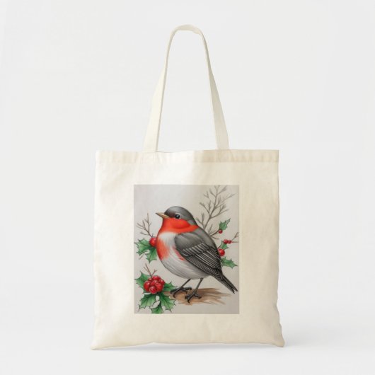 Kerstmis Rode Robin Bird Tote Bag (Voorkant)