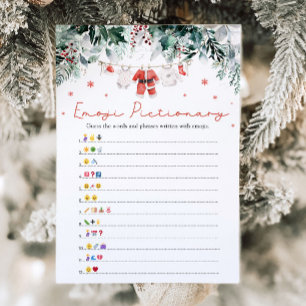 Kerstmis Rode Santa Baby Emoji Pictionary Spel Kaart