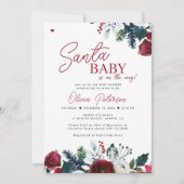 Kerstmis rode Santa Baby shower uitnodiging (Voorkant)