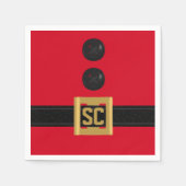 Kerstmis Rode Santa pak Belt Monogram Vakantie Servet (Voorkant)