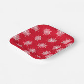 Kerstmis Rode sierlijke G-Clef sneeuwvlok patroon Papieren Bordje (Gebogen)