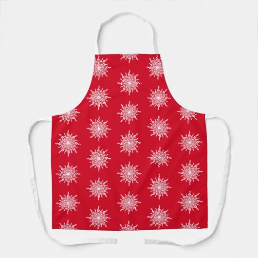 Kerstmis Rode sierlijke G-Clef sneeuwvlok patroon Schort (Voorkant)