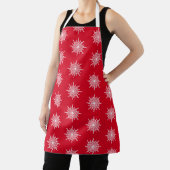 Kerstmis Rode sierlijke G-Clef sneeuwvlok patroon Schort (Insitu)