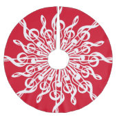 Kerstmis Rode sierlijke Treble Clef Sneeuwvlok Kerstboom Rok (Voorkant)