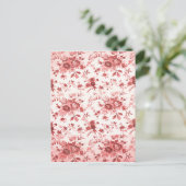 Kerstmis Rode Sjofele Toile Feestdagenkaart (Staand voorkant)